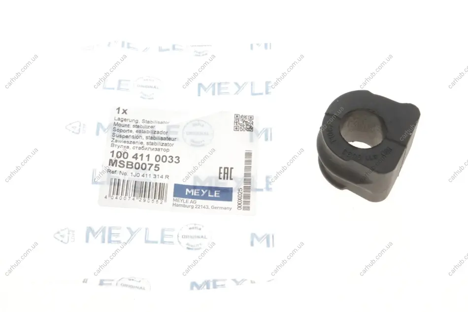 Втулка стабілізатора (переднього) Audi A3/TT/Skoda Octavia/Bora/VW Golf (d=19mm) MEYLE 100 411 0033 (фото 1)
