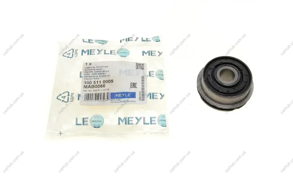 Сайлентблок важеля (заднього) Audi 100/A6 88-97 MEYLE 100 511 0009 (фото 1)