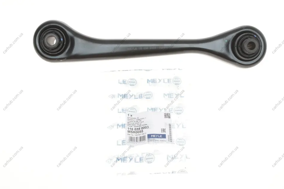 Важіль підвіски (задній/знизу) (R) Audi A3/Q3/Skoda Octavia II/SuperB/VW Golf V/VI/Passat/Touran 03- MEYLE 116 035 0003 (фото 1)