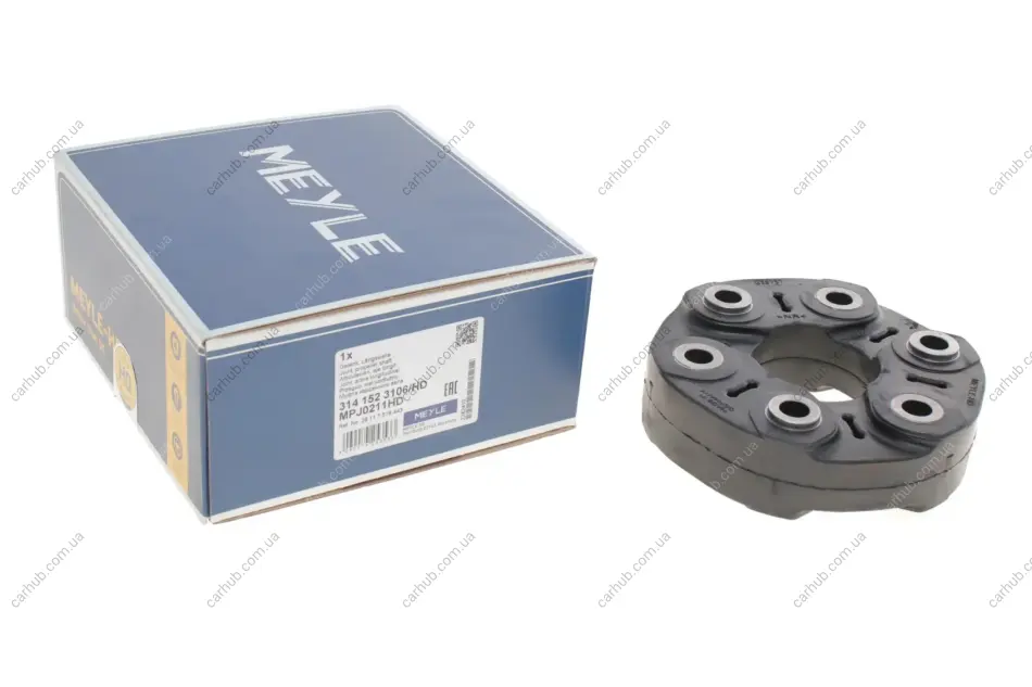 Муфта кардана еластична BMW 1 (E81/E82/E87/E88)/F20/F21)/2 (F22/F87)2 (F23)/3 (E90/E91) 02- MEYLE 314 152 3106/HD (фото 1)