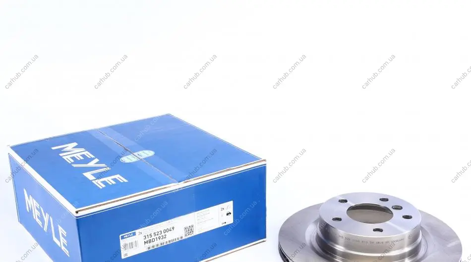 Диск гальмівний (задній) BMW 1 (E81/E87)/3 (E90/E91/E92) 05-13 (300x20) MEYLE 315 523 0049 (фото 1)