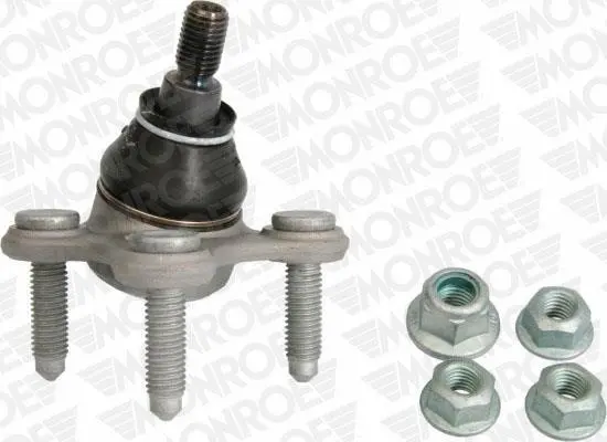 Шарова опора прав (нижн/зовнішній передн) AUDI A3, Q3 SEAT ALTEA, ALTEA XL, LEON, LEON SPORTSTOURER, TOLEDO III SKODA FABIA IV, OCTAVIA II, OCTAVIA III, SCALA, SUPERB II 1.0-Electric 02.03- MONROE L29575 (фото 1)