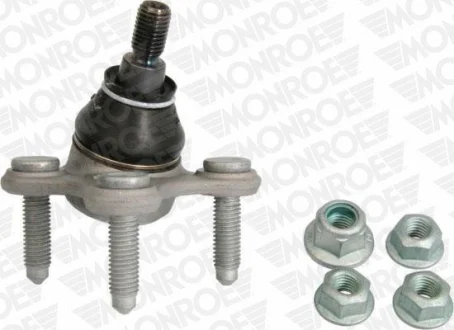 Шарова опора прав (нижн/зовнішній передн) AUDI A3, Q3 SEAT ALTEA, ALTEA XL, LEON, LEON SPORTSTOURER, TOLEDO III SKODA FABIA IV, OCTAVIA II, OCTAVIA III, SCALA, SUPERB II 1.0-Electric 02.03- MONROE L29575