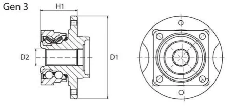 Підшипник маточини перед. Opel Astra G 00-05 MOOG OP-WB-11089