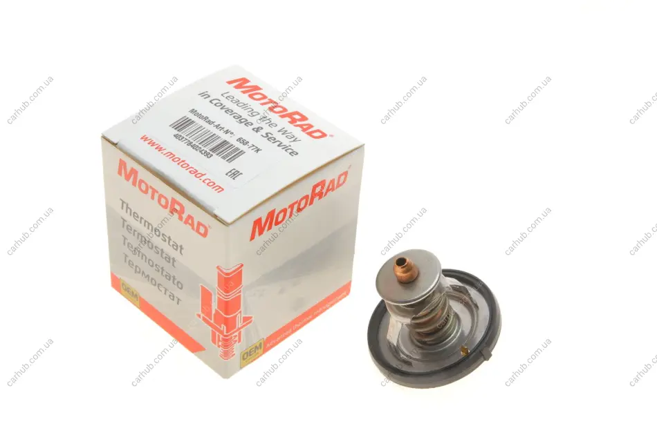 Термостат системи охолодження (77°C) CHRYSLER SEBRING DODGE AVENGER, CALIBER, JOURNEY FIAT FREEMONT JEEP COMPASS, PATRIOT LANCIA FLAVIA 1.8-2.7ALK 04.01- MOTORAD 658-77K (фото 1)