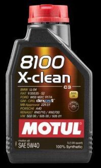 Моторна олива 8100 X-Clean Gen2 5W-40, 1 л MOTUL 102786