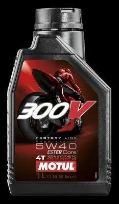 Олива для чотиритактних двигунів 300V Factory Line 5W40 1л >JASO MA2 Синтетична естерове MOTUL 104112 (фото 1)