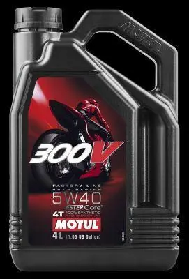 Олива для чотиритактних двигунів 300V Factory Line 5W40 4л >JASO MA2 Синтетична естерове MOTUL 104115 (фото 1)