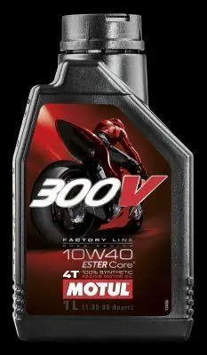 Олива для чотиритактних двигунів 300V Factory Line 10W40 1л >JASO MA2 Синтетична естерове MOTUL 104118 (фото 1)