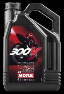 Олива для чотиритактних двигунів 300V Factory Line 4л >JASO MA2 Синтетична естерове MOTUL 104129