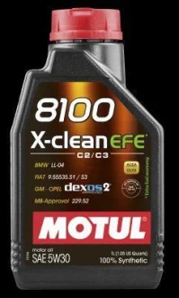 Олива моторна 5W30 X-clean EFE 8100 (1L) MOTUL 107210