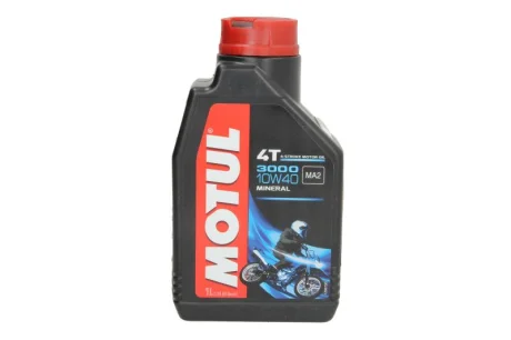 Олива для чотиритактних двигунів 3000 10W40 1л, API SJ JASO MA-2 Мінеральна MOTUL 3000 4T 10W40 1L 107672