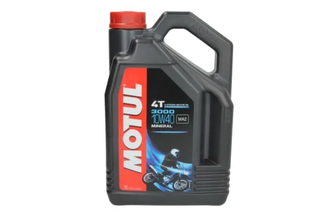 Олива для чотиритактних двигунів 3000 10W40 4л, API SJ JASO MA-2 Мінеральна MOTUL 3000 4T 10W40 4L 107693