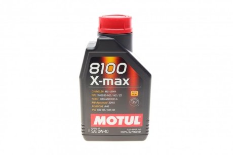 Масло моторное 8100 X-Max 0W-40 (1 л) MOTUL 348201 (фото 1)