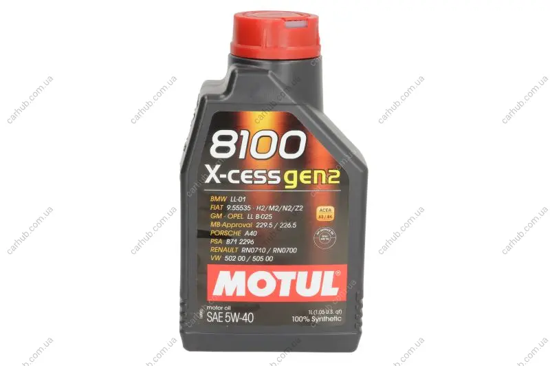 Олива 5W40 X-cess 8100 gen2 (1L) (VW 502 00/505 00/MB 229.5/LL-01/RN0710-0700/B71 2296) (109774) MOTUL 368201 (фото 1)