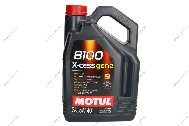 Олива 5W40 X-cess 8100 gen2 (5L) (VW 502 00/505 00/MB 229.5/LL-01/RN0710-0700/B71 2296) (109776) MOTUL 368206 (фото 1)
