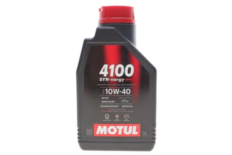 Олива 10W40 4100 Syn-nergy Spec (1L) (MB 229.3/RN0710/RN0700/PSA B71 2300/VW 501 01/VW505 00) (112890) MOTUL 387701