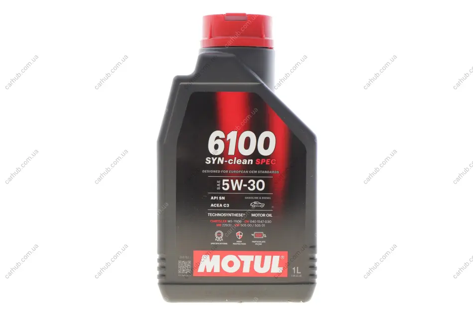 Олива 5W30 6100 Syn-clean Spec (1L) (CHRYSLER MS-11106/MB 229.51/VW 505 00/505 01) (113153) MOTUL 814311 (фото 1)