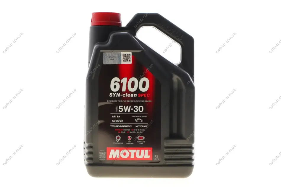 Олива 5W30 6100 Syn-clean Spec (5L) (CHRYSLER MS-11106/MB 229.51/VW 505 00/505 01) (113154) MOTUL 814351 (фото 1)