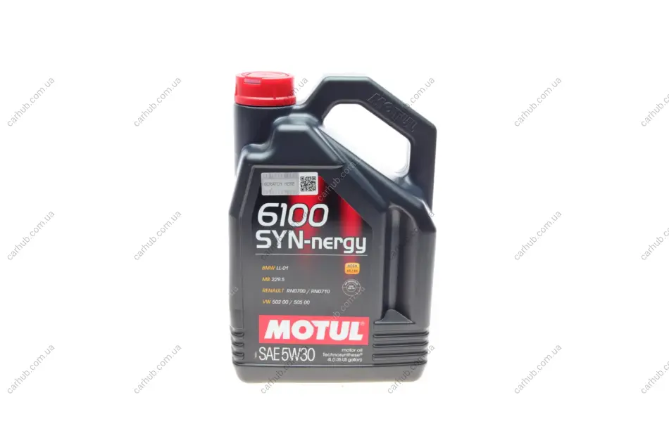 Олива 5W30 Syn-nergy 6100 (4L) (MB 229.5/Renault RN0710/RN0700/VW 502 00/505 00) заміна на 838450 MOTUL 838350 (фото 1)