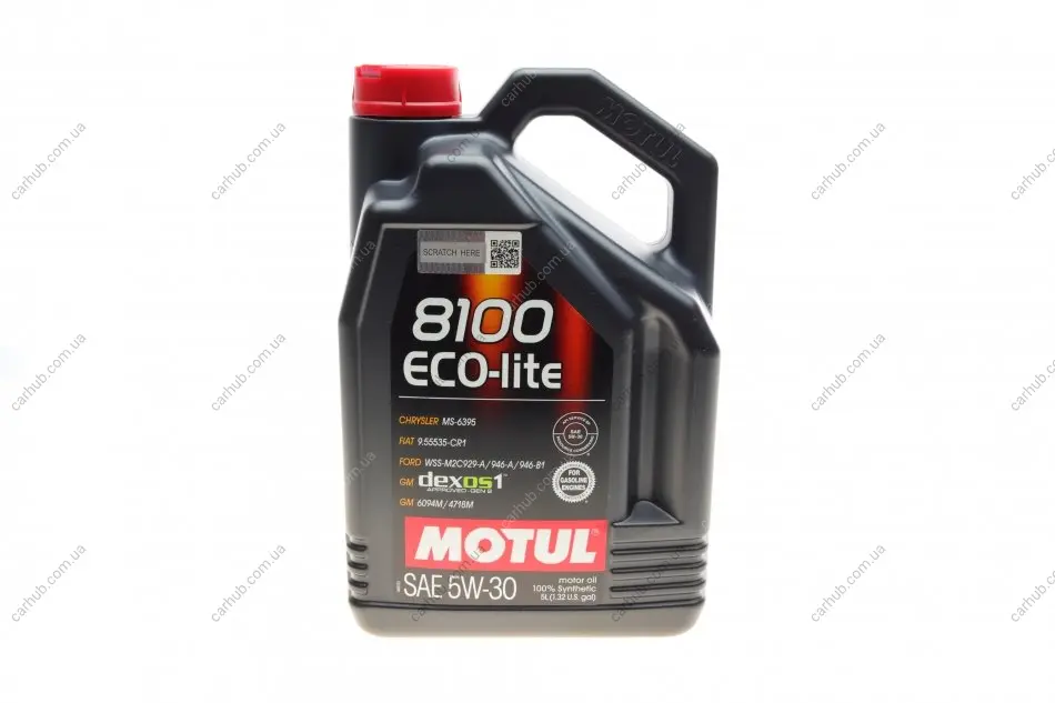 Олива 5W30 ECO-lite SAE 8100 (5L) (GM-dexos1 GEN3/FORD M2C 929-A/M2C 946-A) (107252/108214/104989) MOTUL 839551 (фото 1)