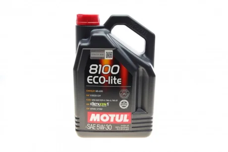 Олива 5W30 ECO-lite SAE 8100 (5L) (GM-dexos1 GEN3/FORD M2C 929-A/M2C 946-A) (107252/108214/104989) MOTUL 839551
