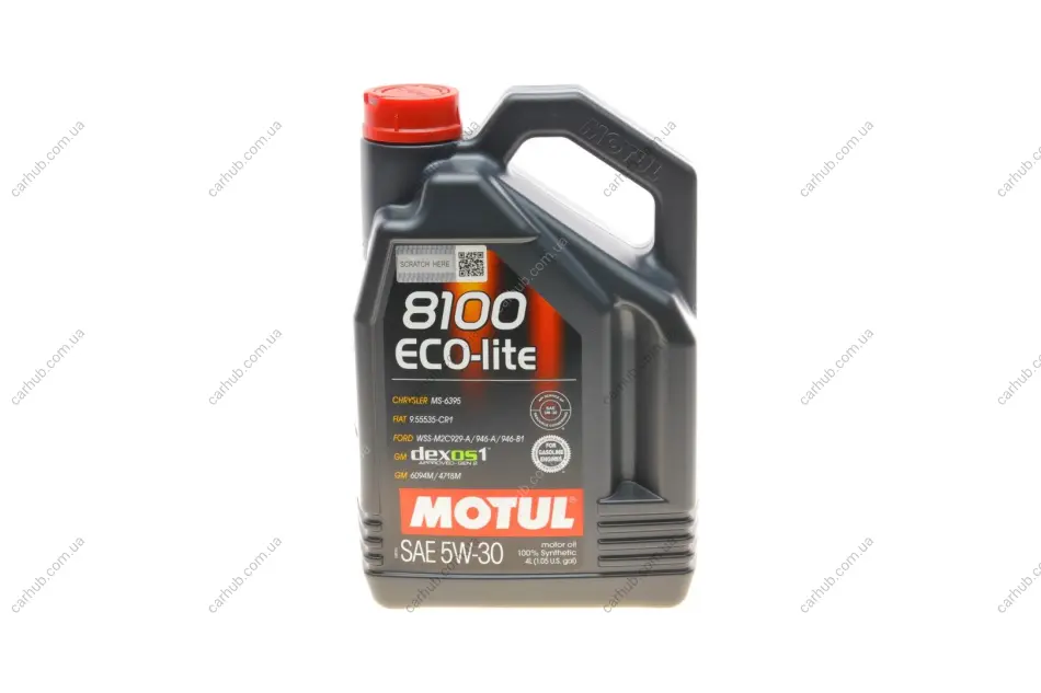 Олива 5W30 ECO-lite SAE 8100 (4L) (GM-dexos1 GEN3/FORD M2C 929-A/M2C 946-A) (108213/104988) MOTUL 839554 (фото 1)