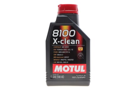 Фото олива 5W40 X-clean 8100 (1L) (LL-04/MB 229.51/505 00/505 01) (102786) MOTUL 843411 Олива 5W40 X-clean 8100 (1L) (LL-04/MB 229.51/505 00/505 01) (102786) MOTUL 843411