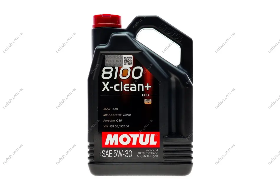 Олива 5W30 X-clean+ 8100 (5L) (LL-04/VW 504 00/507 00/MB 229.51/Porsche C30) (106377/102269) MOTUL 854751 (фото 1)