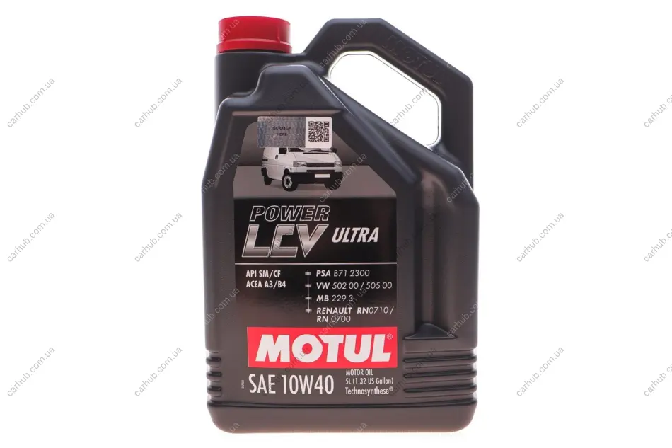 Олива 10W40 Power LCV Ultra (5L) (106156) (VW 502 00/505 00/MB 229.3/RN0710/RN0700/PSA B71 2300) MOTUL 874151 (фото 1)