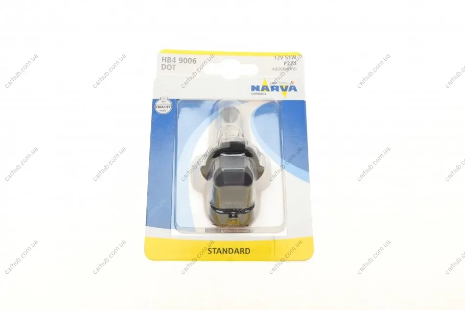 Автолампа HB4/9006 12V 51W P22d (Американські типи) (блістер/1шт) NARVA 480064000 (фото 1)