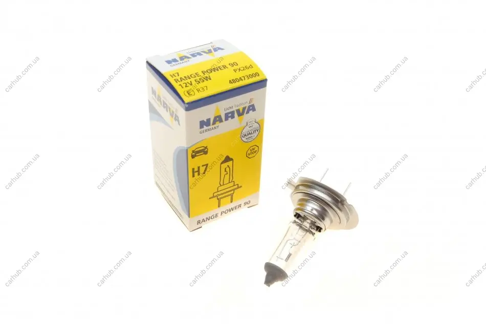 Автолампа H7 12V 55W PX26d Range Power 90 NARVA 480473000 (фото 1)