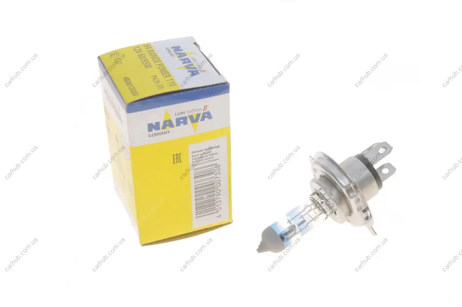Автолампа H4 12V 60/55W P43t Range Power 110 NARVA 480613000 (фото 1)
