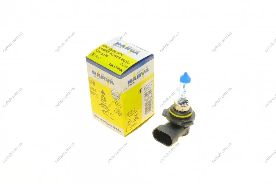 Автолампа HB4/9006 12V 55W P22d Range Power Blue + (3700K) NARVA 486133000 (фото 1)