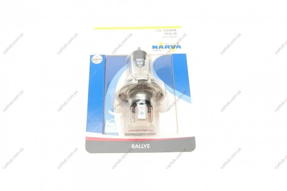 Автолампа H4 12V 100/90W P43t Rallye (блістер/ 1шт) NARVA 489014000 (фото 1)
