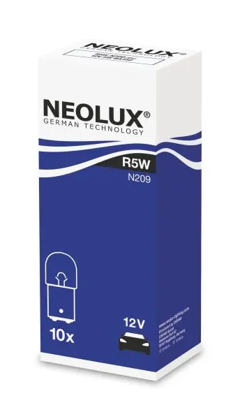 Лампа (картон 10шт) R5W 12В 5Вт BA15D NEOLUX NLX209 K10SZT (фото 1)