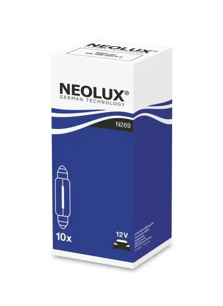 Лампа (картон 10шт) C10W 12В 10Вт NEOLUX NLX269 K10SZT (фото 1)
