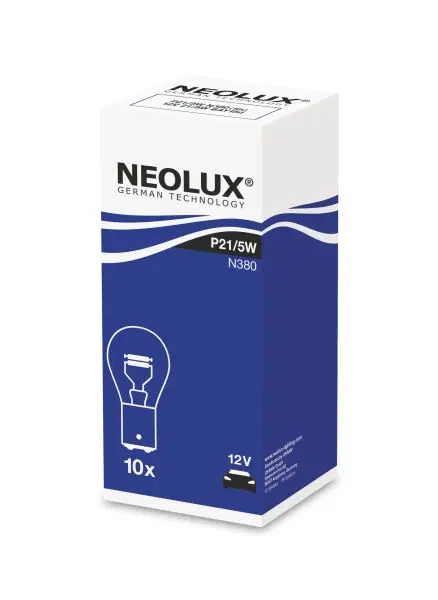 Лампа (картон 10шт) P21/5W 12В 5/21Вт NEOLUX NLX380 K10SZT (фото 1)