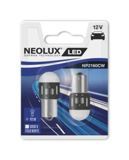 LED лампочка (упаковка-блістер 2шт) LED 12В 1,2Вт BA15S без гомологічного сертифікату LED Interior, Білий 6000K NEOLUX NLXNP2160CW-02B