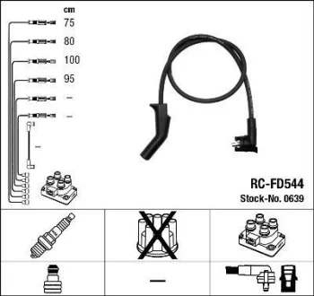 Комплект проводів запалювання FORD FIESTA, FIESTA IV, KA MAZDA 121 III 1.3 08.95-11.08 NGK 0639