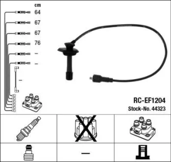 Комплект проводів запалювання SUBARU IMPREZA 2.0 03.94-12.00 NGK 44323