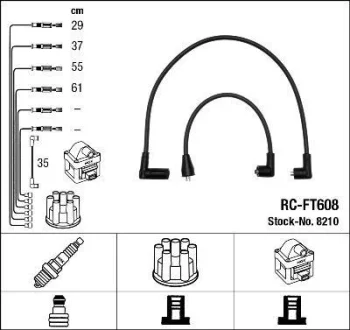 Комплект проводів запалювання FIAT FIORINO, TIPO, UNO 1.4/1.5/1.6 10.85-07.96 NGK 8210