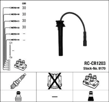 Комплект проводів запалювання CHRYSLER PT CRUISER, SEBRING 2.0/2.4 06.00-06.07 NGK 9170