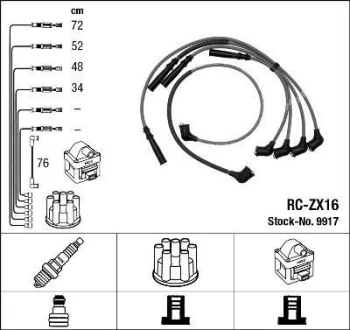 Комплект проводів запалювання MAZDA 626 III 1.8/2.0 09.87-09.97 NGK 9917