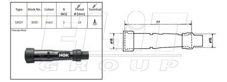 Фото кришка свічки запалювання NGK SB05F Кришка свічки запалювання NGK SB05F