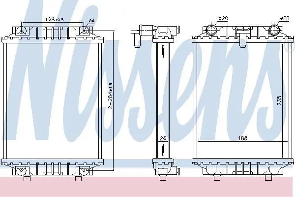 Радіатор охолодження AUDI A4/A5/A7/A8/Q5 3.0 08-18 NISSENS 60351 (фото 1)