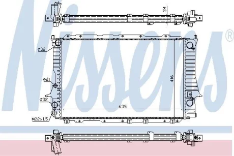 Радіатор двигуна (мкпп) AUDI 100 C4, A6 C4 1.8-2.5D 12.90-12.97 NISSENS 60457