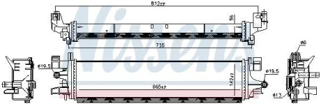 Радіатор інтеркулера Focus III/Kuga II 14-/Transit Connect 18- 1.5 EcoBoost NISSENS 606032