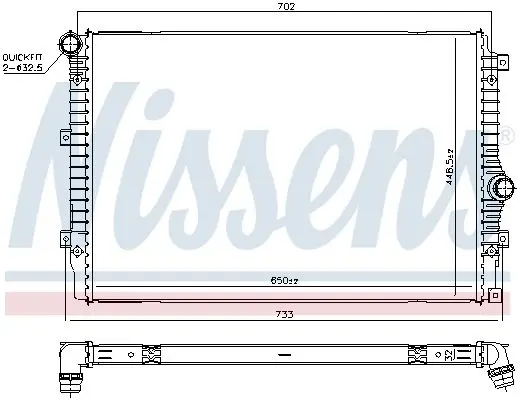 Радіатор охолодження TIGUAN (5N_) 1.4-2.0 TSI/TDI 10-18 NISSENS 606084 (фото 1)