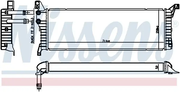 Радіатор інтеркулера VW T6 2.0TDI 15-24 NISSENS 606087 (фото 1)